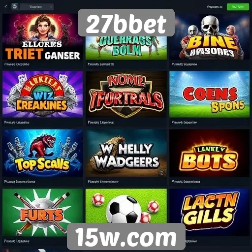 Variedade de jogos disponíveis na 27bbet